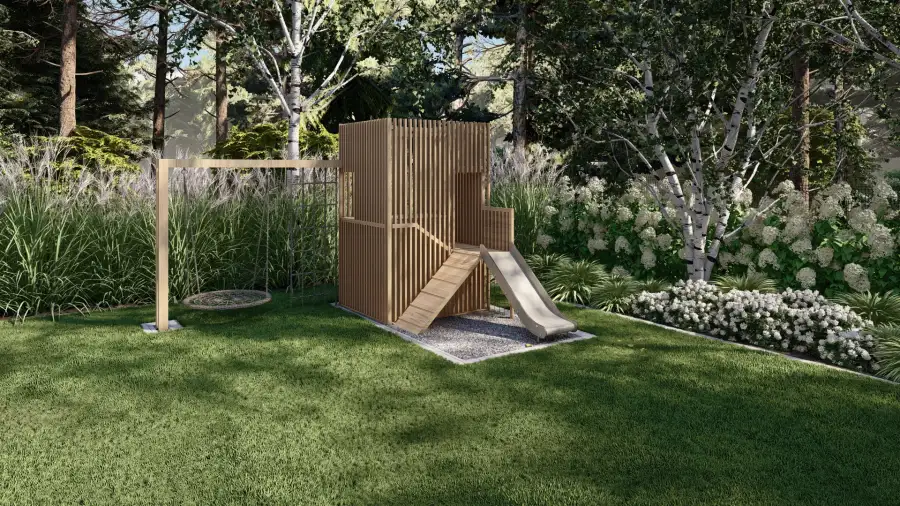 Nowoczesny ogród w leśnym otoczeniu