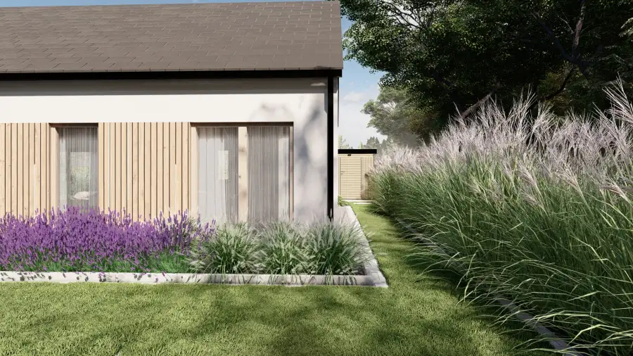 Nowoczesny ogród w leśnym otoczeniu