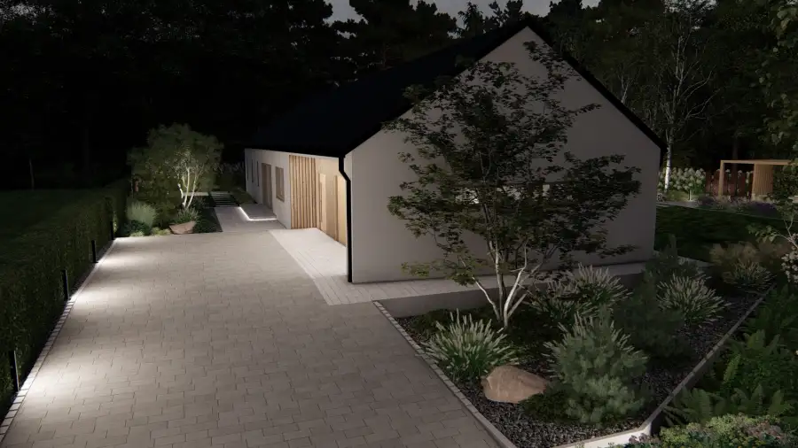 Nowoczesny ogród w leśnym otoczeniu