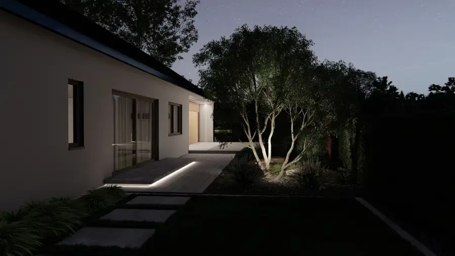 Nowoczesny ogród w leśnym otoczeniu