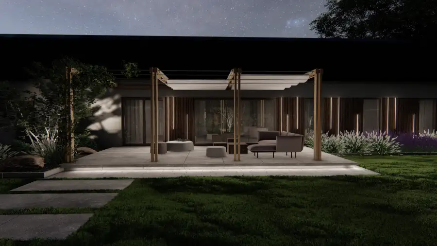 Nowoczesny ogród w leśnym otoczeniu