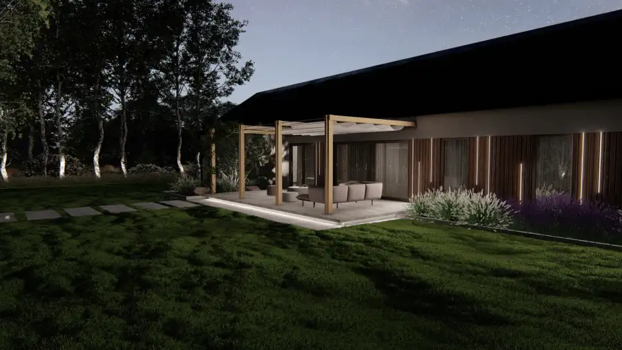 Nowoczesny ogród w leśnym otoczeniu