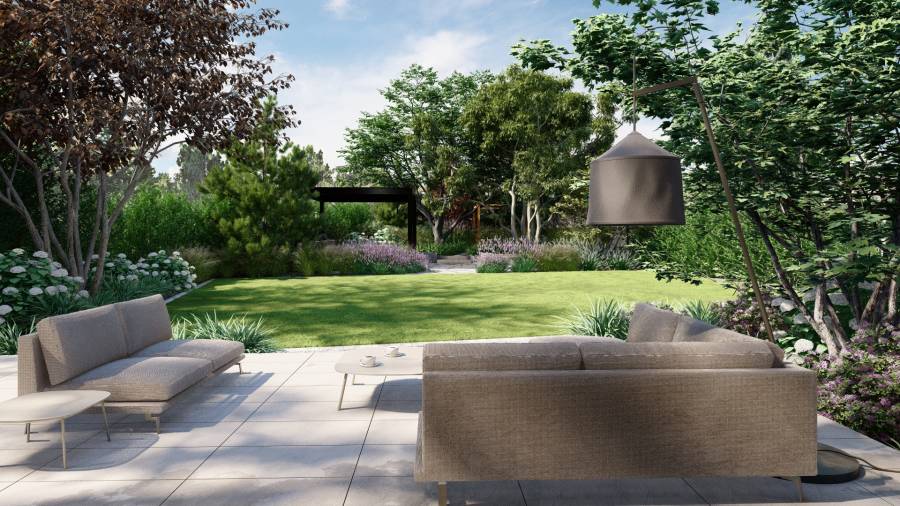 Funkcjonalny ogród przy domu jednorodzinnym