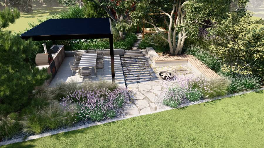 Funkcjonalny ogród przy domu jednorodzinnym