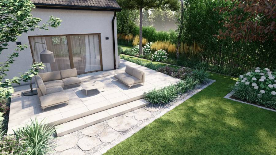 Funkcjonalny ogród przy domu jednorodzinnym