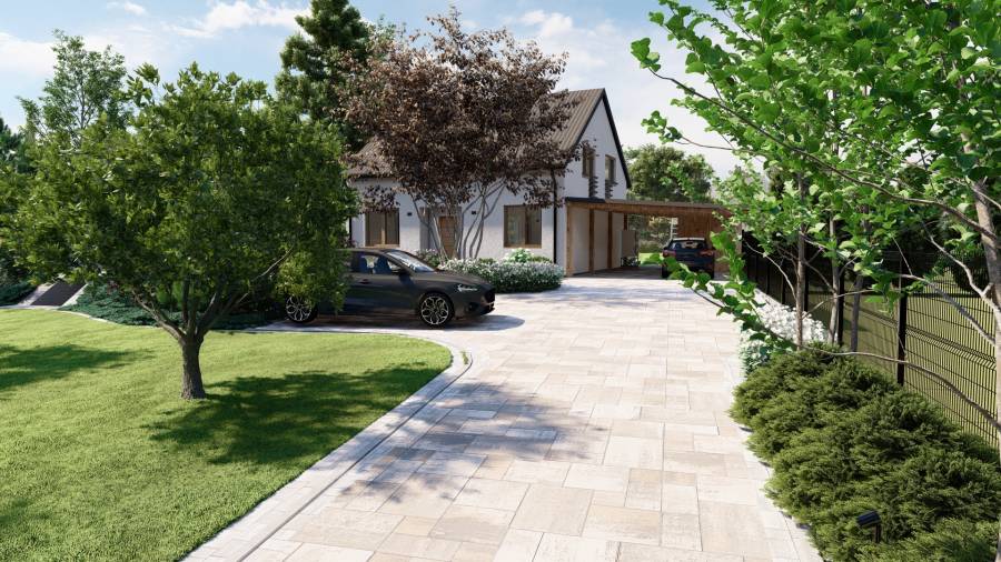 Funkcjonalny ogród przy domu jednorodzinnym