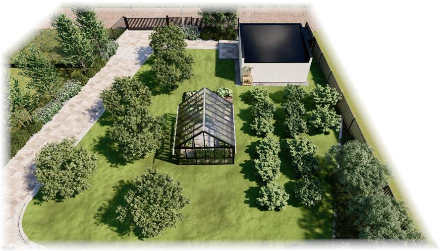 Funkcjonalny ogród przy domu jednorodzinnym