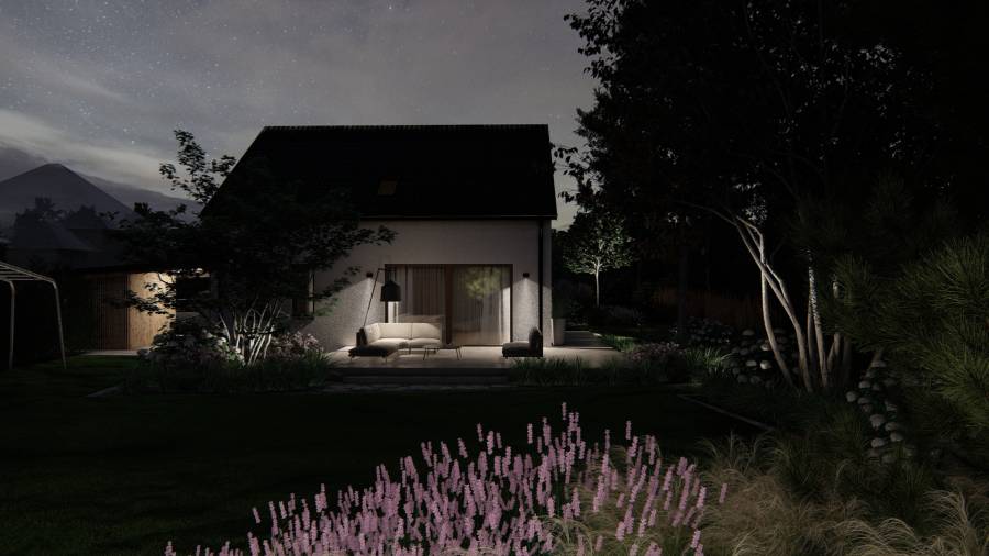 Funkcjonalny ogród przy domu jednorodzinnym