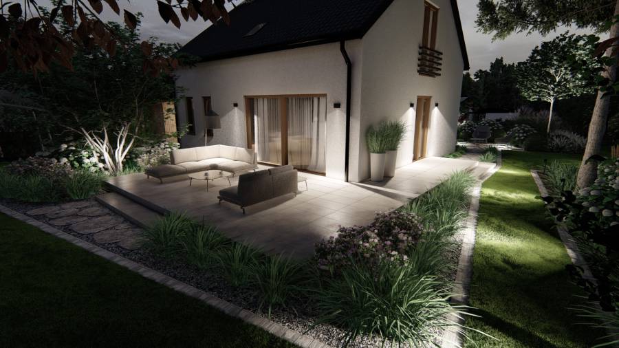 Funkcjonalny ogród przy domu jednorodzinnym