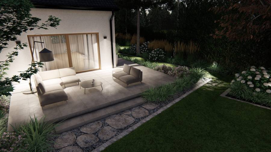 Funkcjonalny ogród przy domu jednorodzinnym