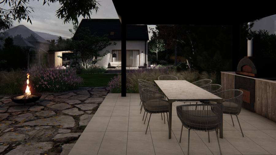 Funkcjonalny ogród przy domu jednorodzinnym