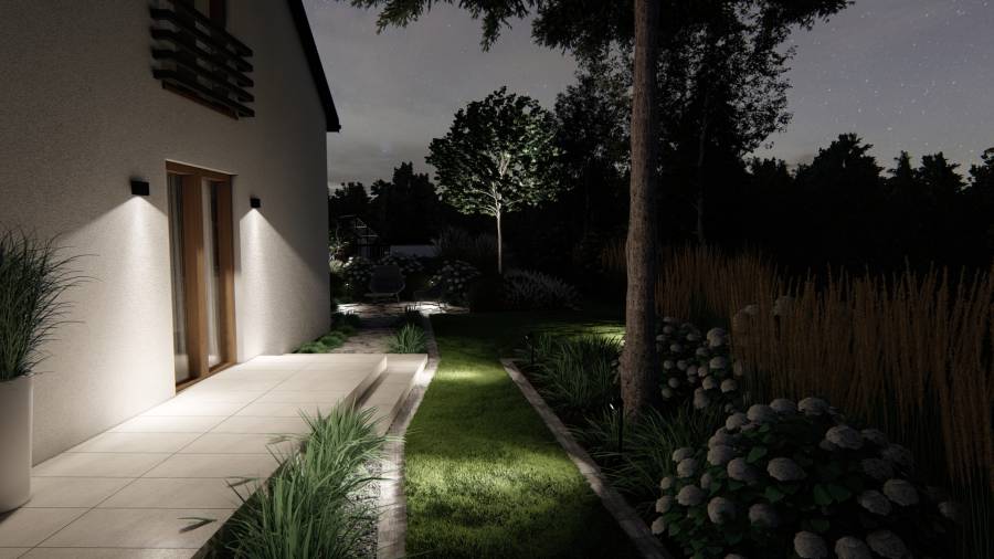 Funkcjonalny ogród przy domu jednorodzinnym