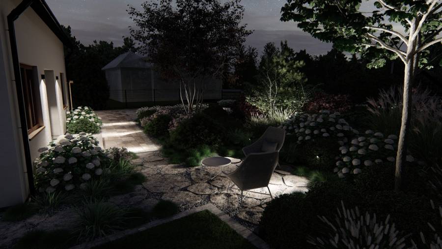 Funkcjonalny ogród przy domu jednorodzinnym