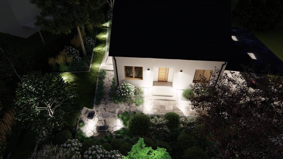 Funkcjonalny ogród przy domu jednorodzinnym